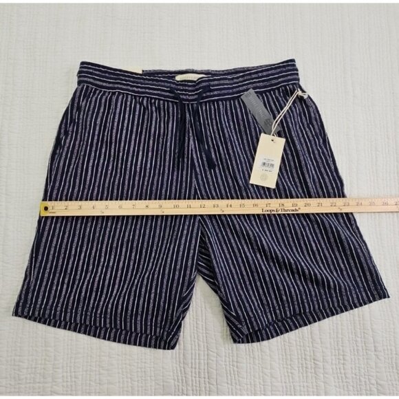 Hudson & Barrow Navy Blue Textured Shorts Men's Large 8" Inseam Drawstring NWT - Picture 6 of 13